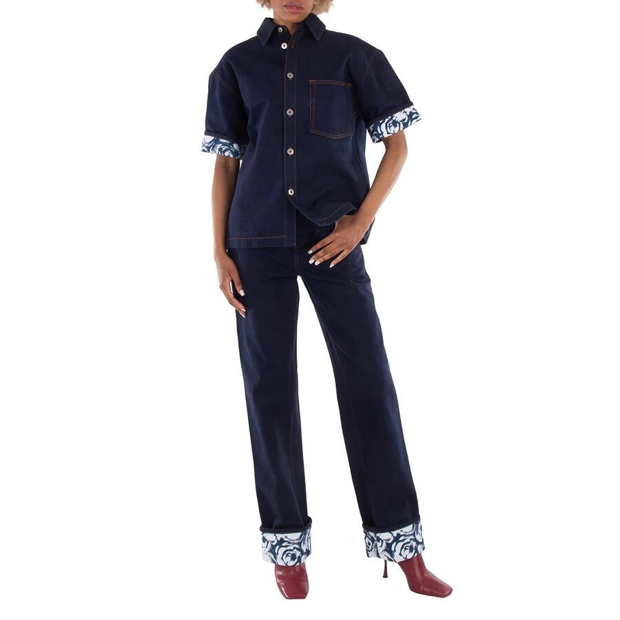 Burberry Contrast Cuff Boyfriend Denim Trousers 3