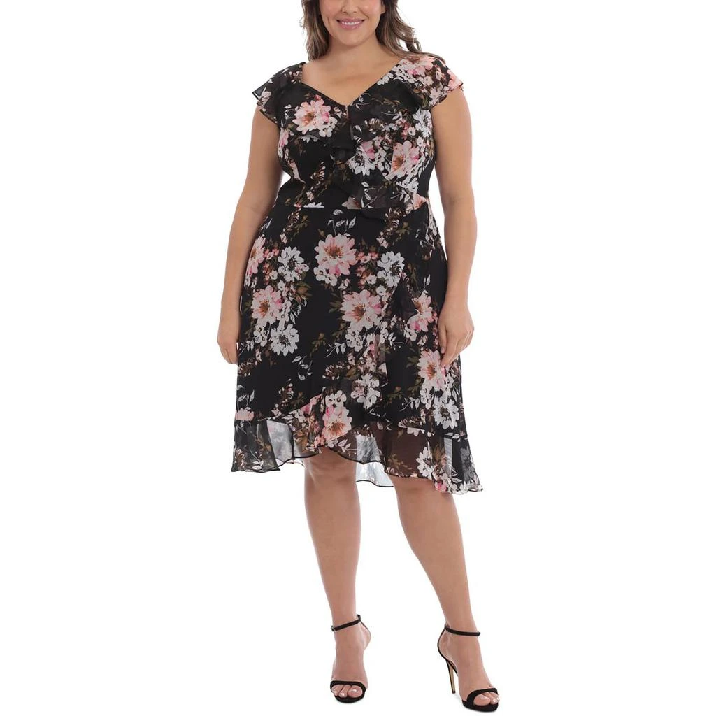 London Times Womens Floral Print Polyester Wrap Dress 3