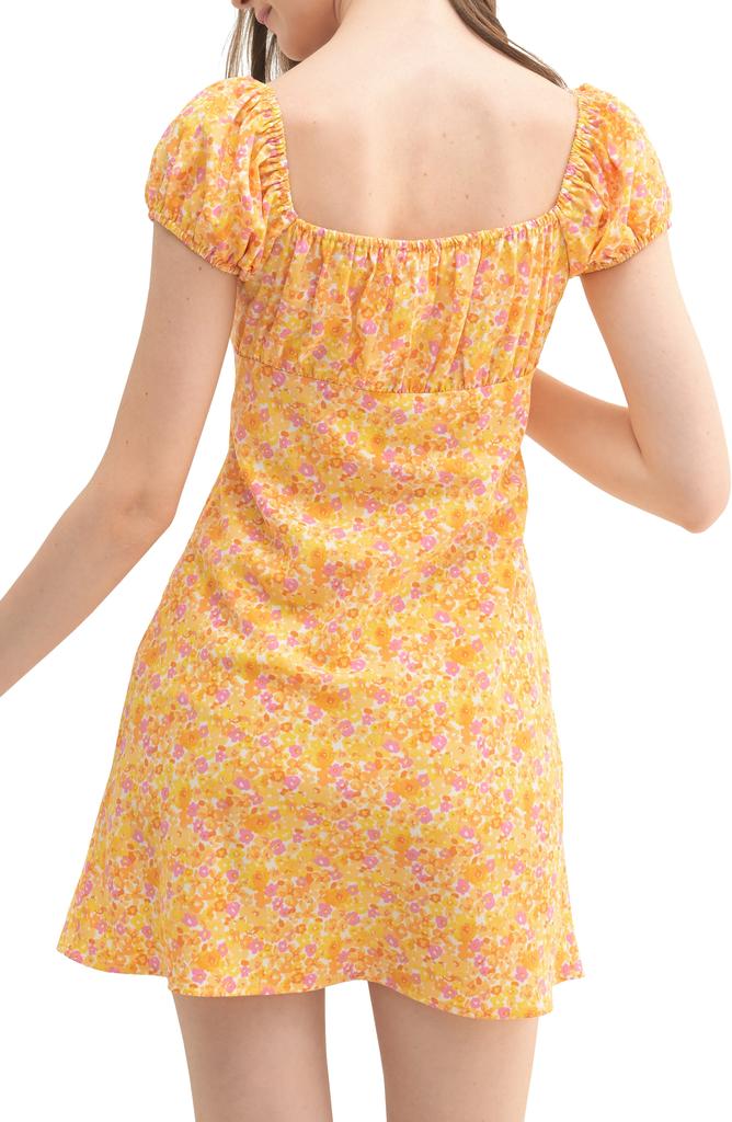 Lush Cap Sleeve Floral Print Minidress