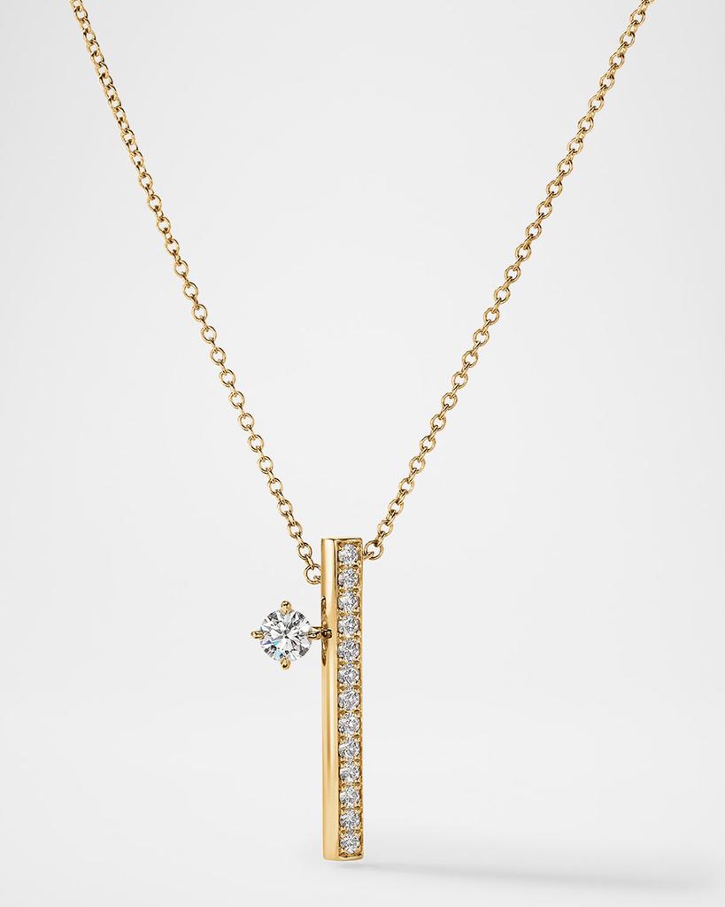 Hearts On Fire Barre 18K Yellow Gold Pave Floating Diamond Pendant Necklace