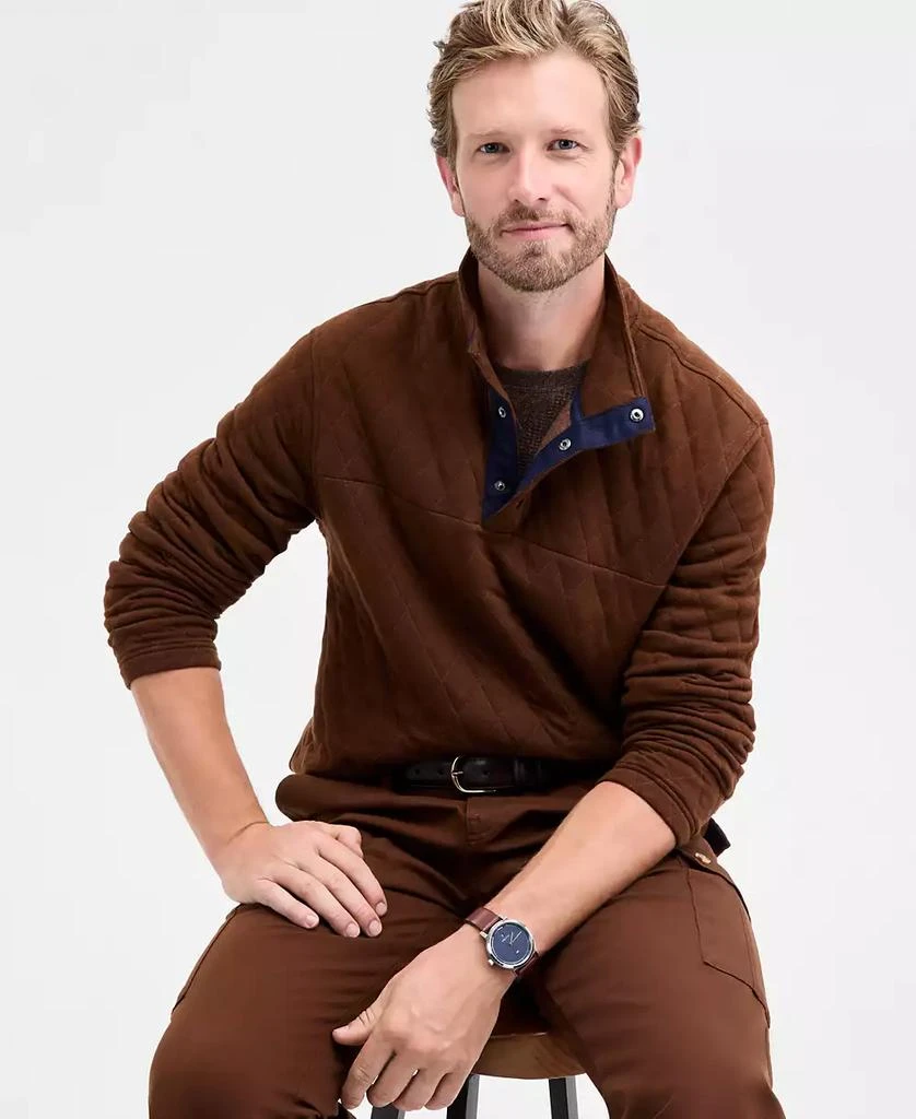 Club Room Men
s Quilted Snap Mock Neck Sweater, Macy
s Exclusive