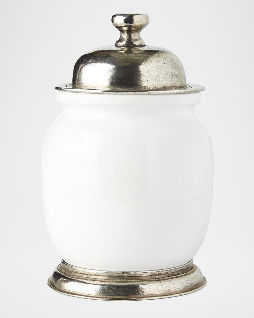 Neiman Marcus Small Ceramic & Pewter Canister