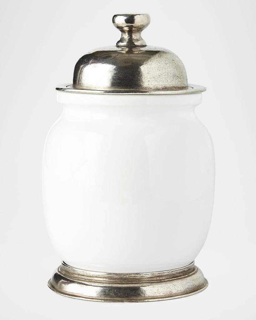 Neiman Marcus Small Ceramic & Pewter Canister 1