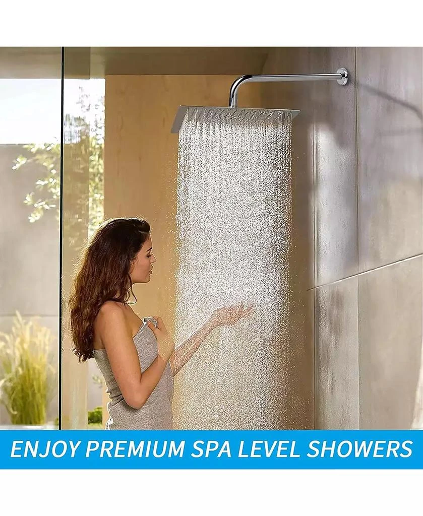 RAINSKEN High Pressure Square Rain Shower Head with Waterfall Full Body Coverage 4