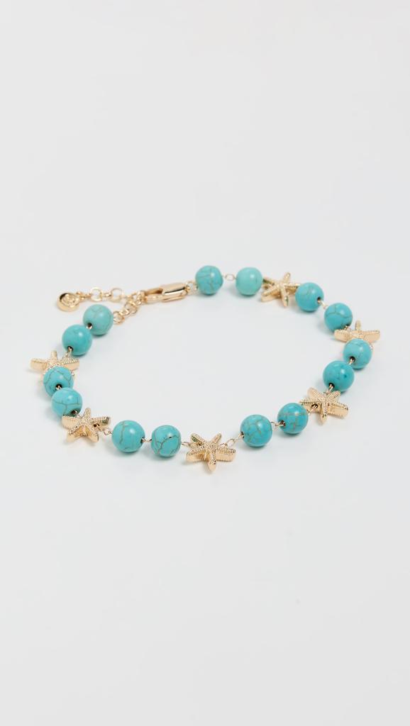 Ettika Jewelry Starfish and Turquoise Beaded Anklet