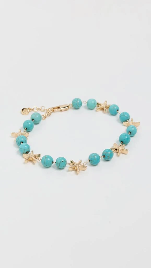 Ettika Jewelry Starfish and Turquoise Beaded Anklet 1