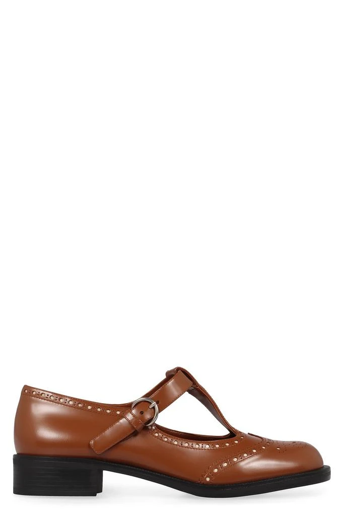 Miu Miu Miu Miu Round-Toe T-Strap Brogue Shoes 1