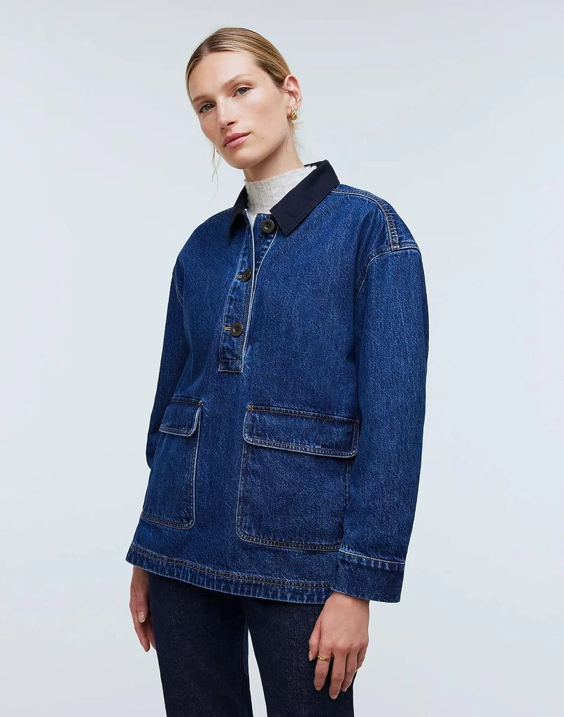 Madewell Denim Oversized Pullover Jacket in Willmont Wash 2