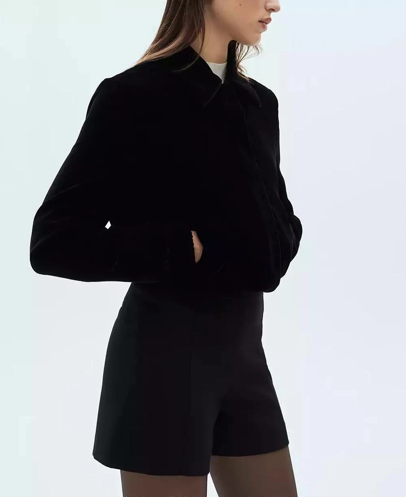 Mango Women's Velvet Bomber Jacket 8