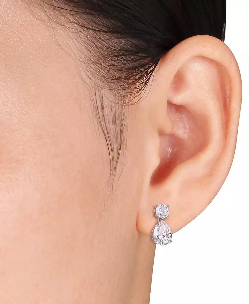 Macy's Moissanite Pear & Round Drop Earrings (5 ct. t.w.) in Sterling Silver 2