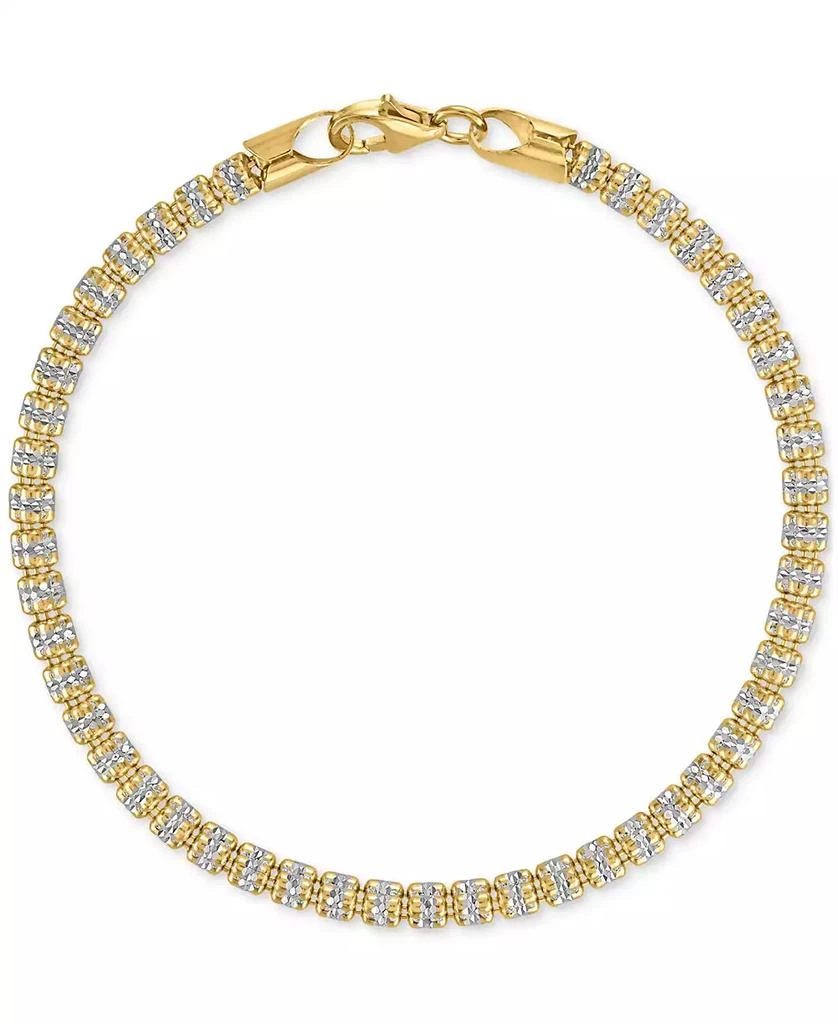 Macy
s Men
s Diamond-Cut Ice Chain Bracelet in 14k Gold Over Sterling Silver 3