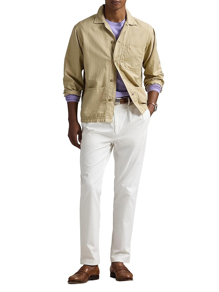 Ralph Lauren Logo-Embroidered Linen-Cotton Overshirt
