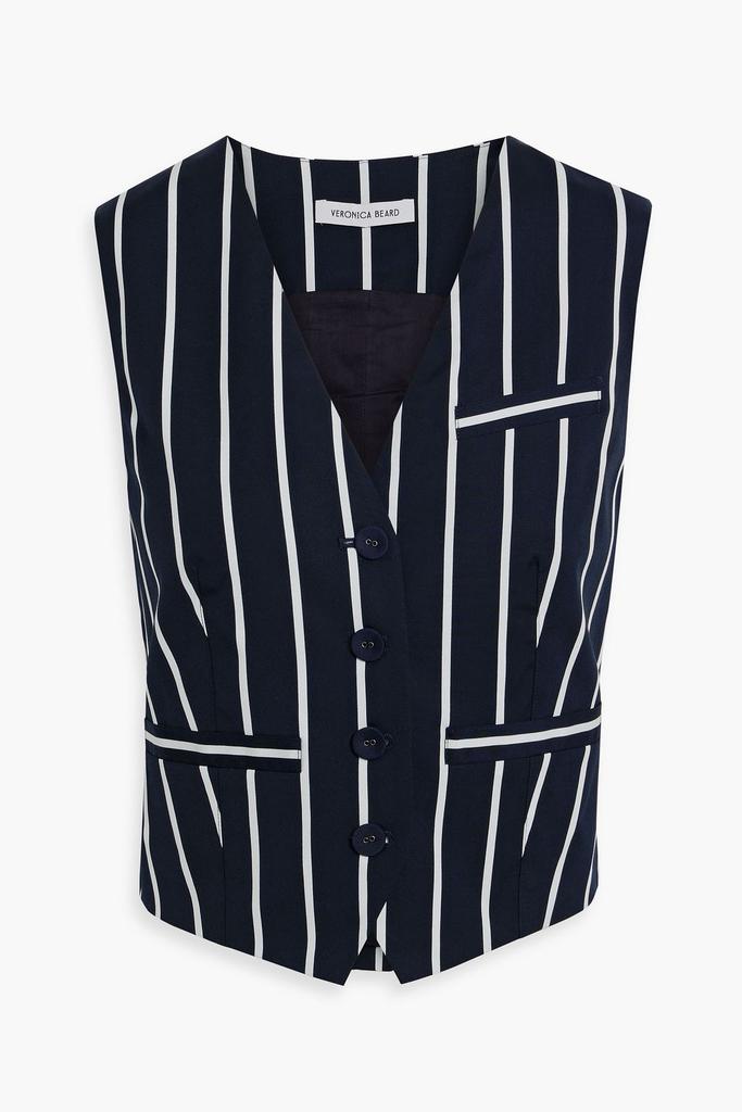 VERONICA BEARD Bennet striped cotton-blend vest