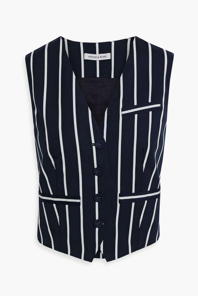 VERONICA BEARD Bennet striped cotton-blend vest 1