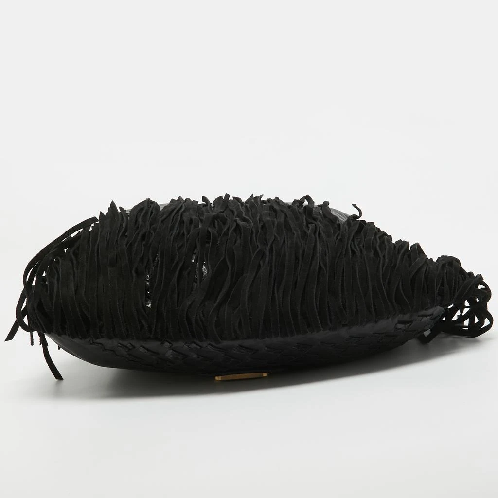 Jimmy Choo Jimmy Choo Black Leather and Suede Tatum Fringe Hobo 8