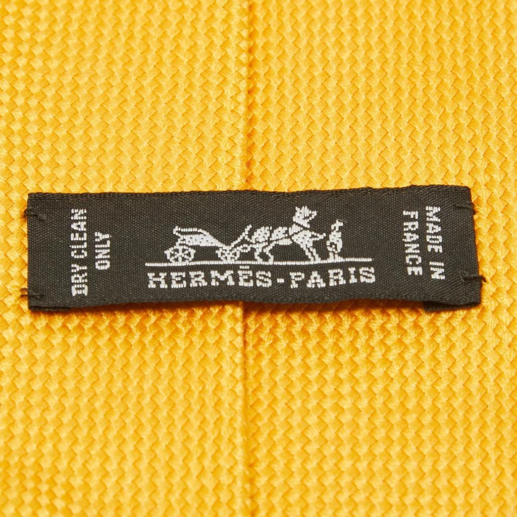 Hermes Hermes Yellow Saint-Honore Silk Tie 4