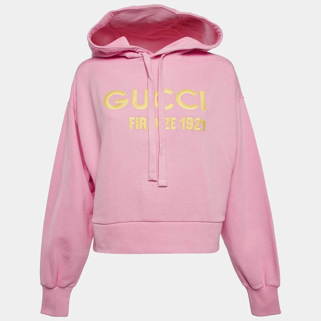 Gucci Gucci Pink Embroidered Cotton Sweatshirt Hoodie XS 1