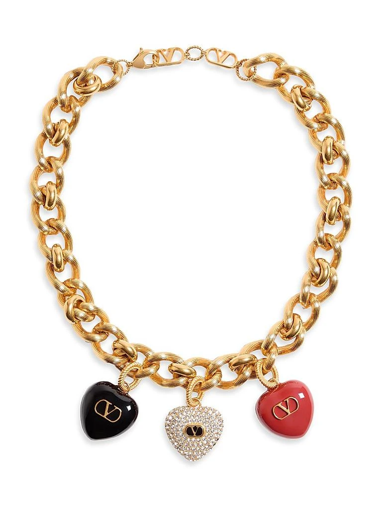 Valentino Coeur Royal Necklace in Metal, Enamel and Swarovski Crystals