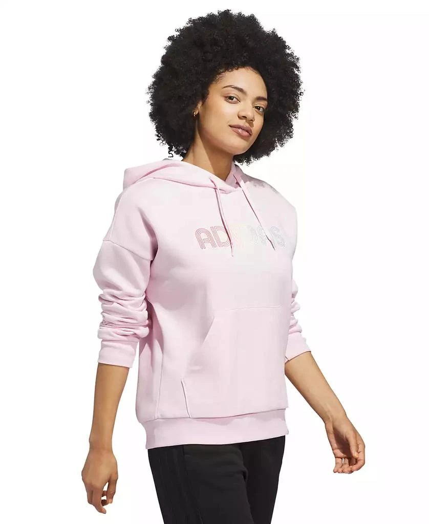 Adidas Women's Wordmark Graphic Hooded Sweatshirt