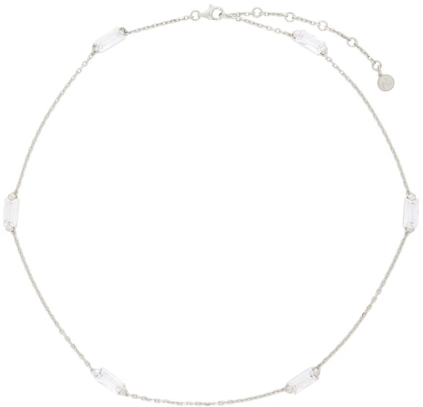 Alan Crocetti Silver Clear Crystal Chain Necklace 1