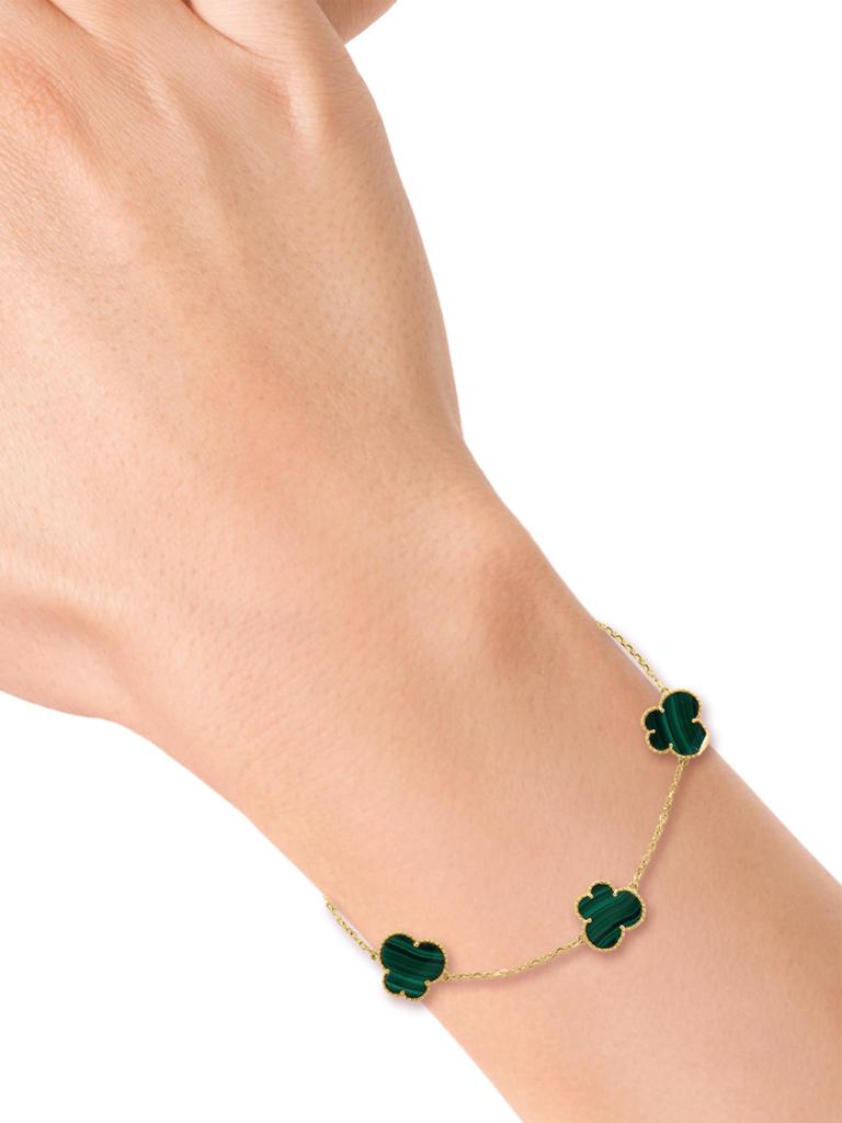 14K Yellow Gold & Malachite Station Bracelet – On Sale Now with Up