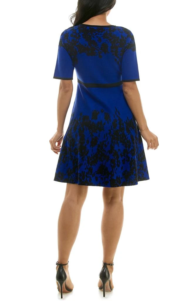 Nina Leonard Elbow Sleeve Fit 
Flare Sweater Dress 2