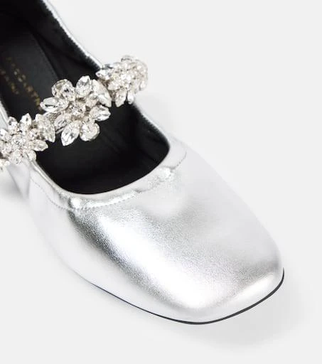 Stella McCartney Elsa metallic faux leather ballet flats 5