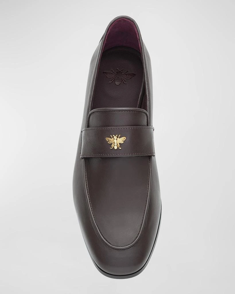 Bougeotte Leather Medallion Heeled Loafers 4
