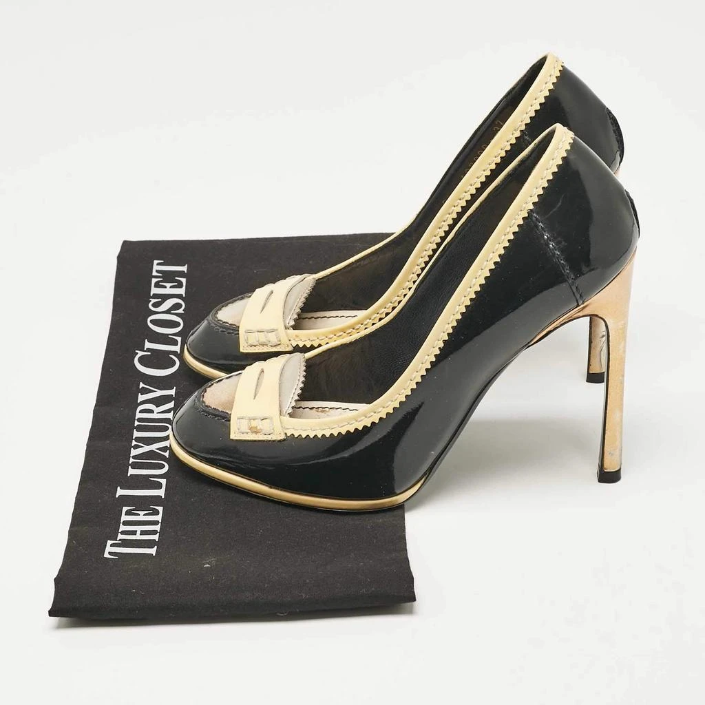 Yves Saint Laurent Yves Saint Laurent Black/Yellow Patent Leather Loafer Pumps Size 37 9