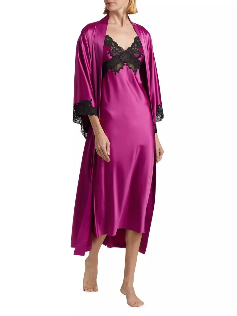 Natori Peony Glamour Lace-Trim Robe 2