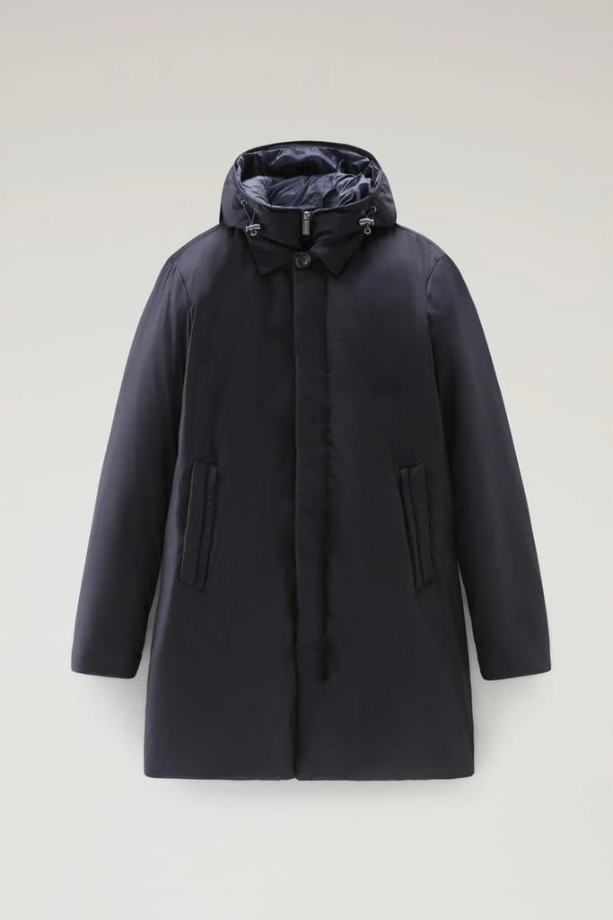 Woolrich Luxury 2-In-1 Coat in Fine Italian Wool and Silk Crafted with a Loro Piana Fabric - Men - Blue 1