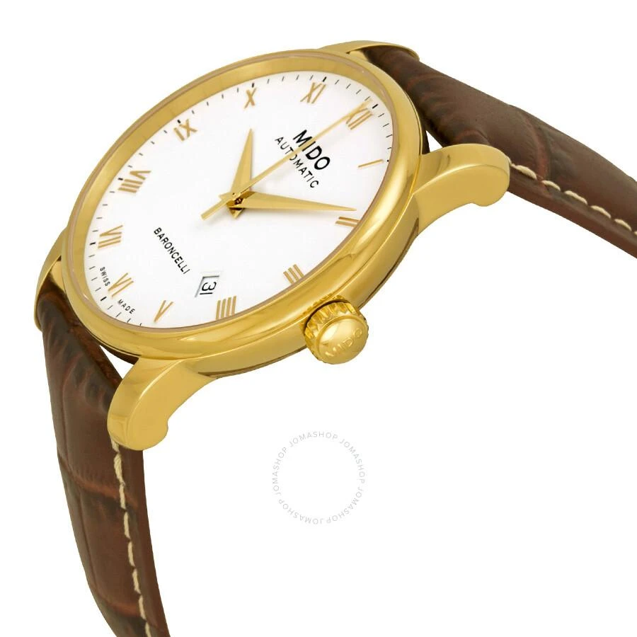 MIDO Baroncelli Automatic White Dial Brown Leather Men's Watch M86003268 2