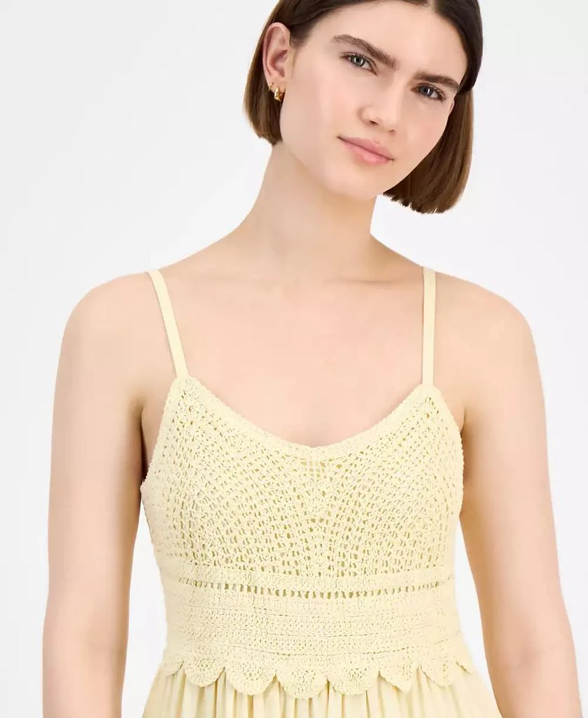 Pink Rose Juniors' Crochet-Bodice Tiered Mini Dress 3