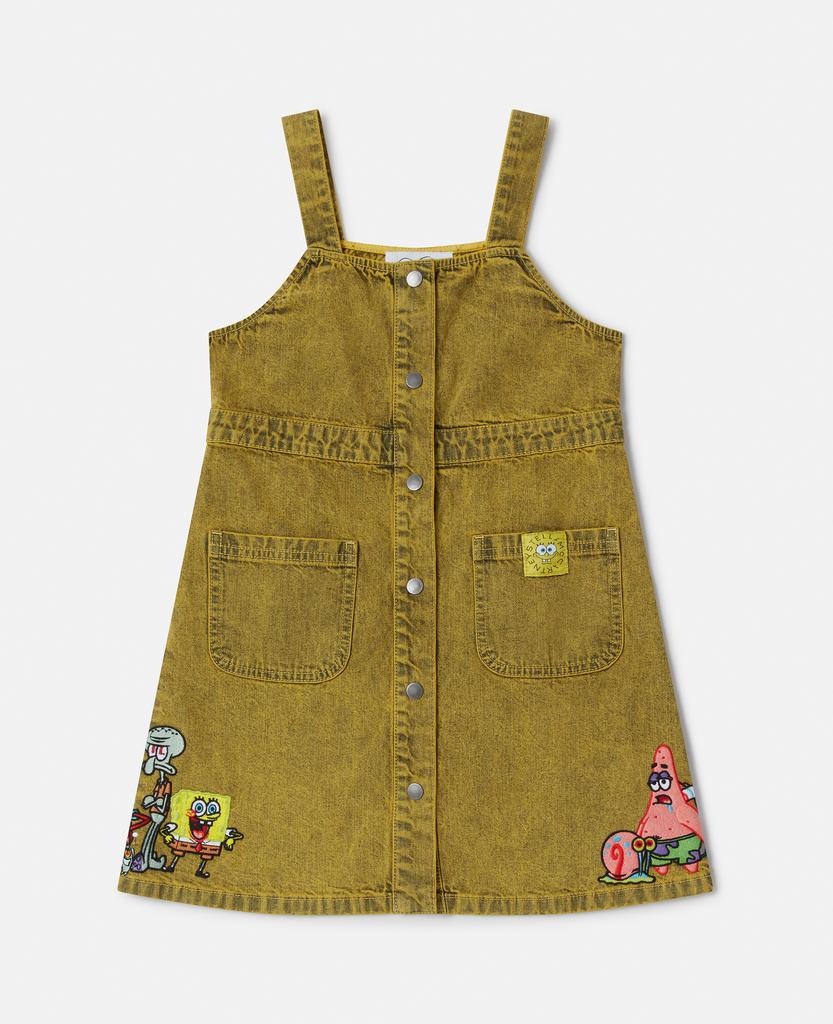 Stella McCartney Stella McCartney - Sponge Bob Graphic Denim Dress, Yellow, Size: 10