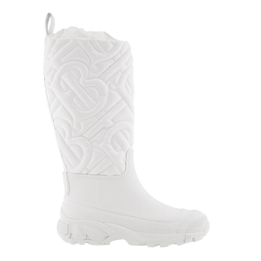 Burberry Burberry Optic White Rotherfield Quilted Monogram Rain Boots, Brand Size 40 (US Size 10)