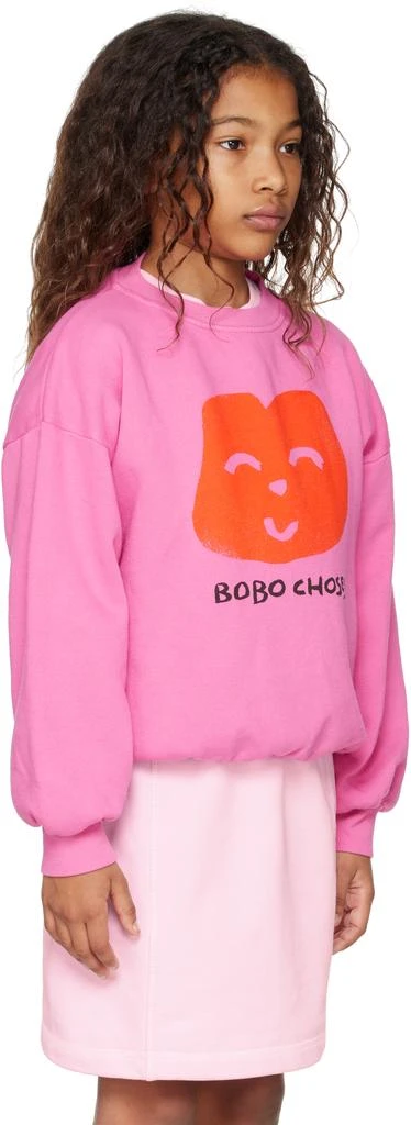 BOBO CHOSES Kids Pink Joyful Face Sweatshirt 2