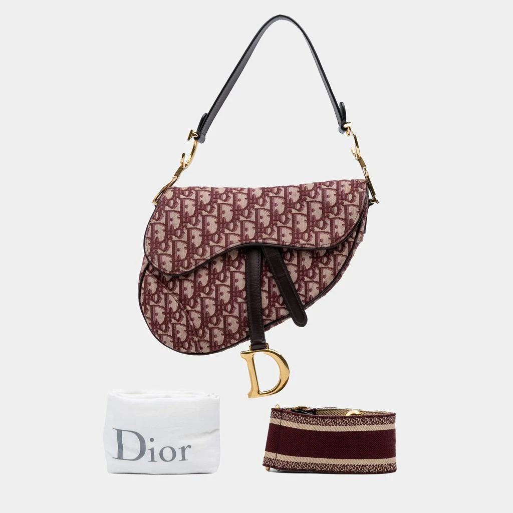 Dior Dior Red Oblique Canvas Saddle Bag 10