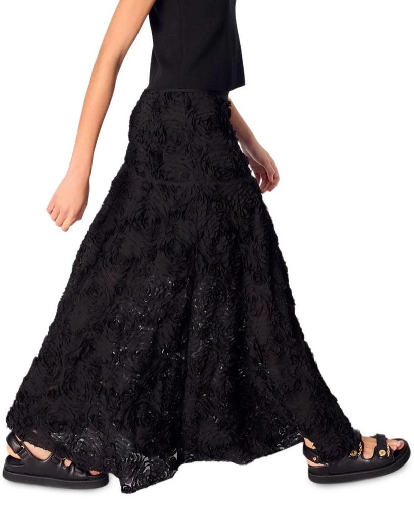 Maje Long Embroidered Skirt 5