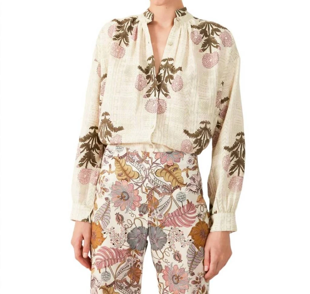 Alix of Bohemia Kiki Blush Triple Bloom Shirt In Prints 1