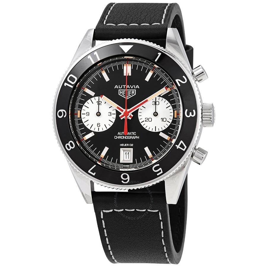 TAG Heuer Autavia Heritage Chronograph Automatic Black Dial Men's Watch CBE2118.FC8246