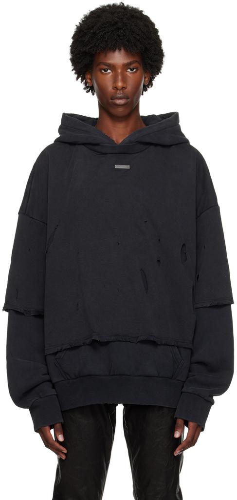 Stolen Girlfriends Club Black Misfit Layered Hoodie