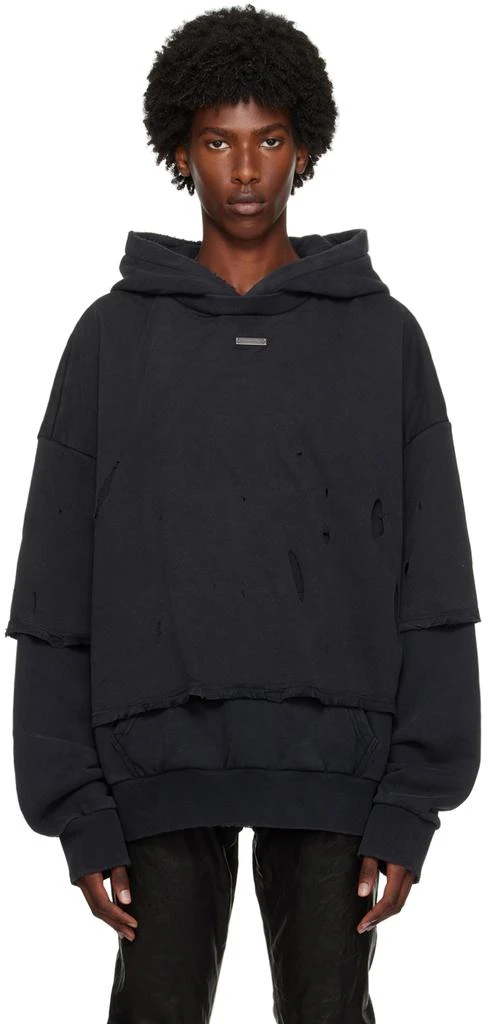 Stolen Girlfriends Club Black Misfit Layered Hoodie 1