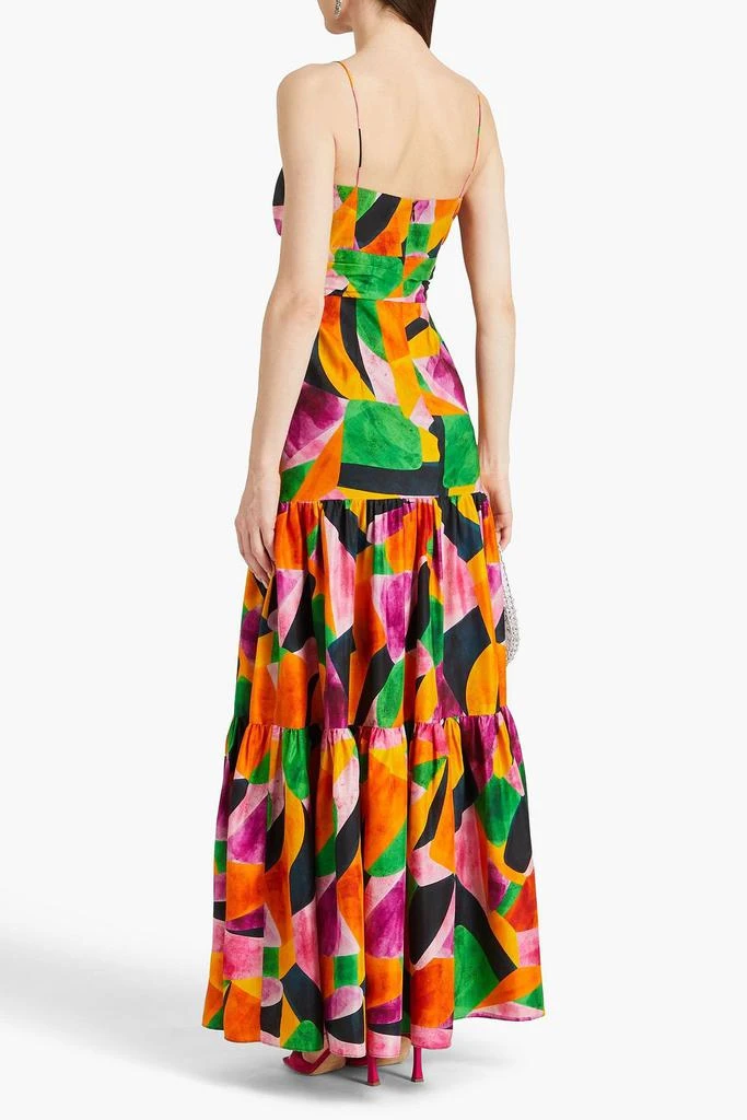 REBECCA VALLANCE Copacabana twisted printed silk-habotai maxi dress 3