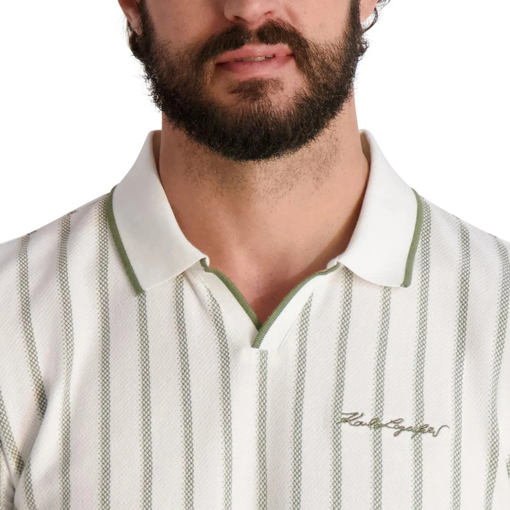 Karl Lagerfeld Paris JOHNNY COLLAR STRIPED POLO WITH SIGNATURE 5
