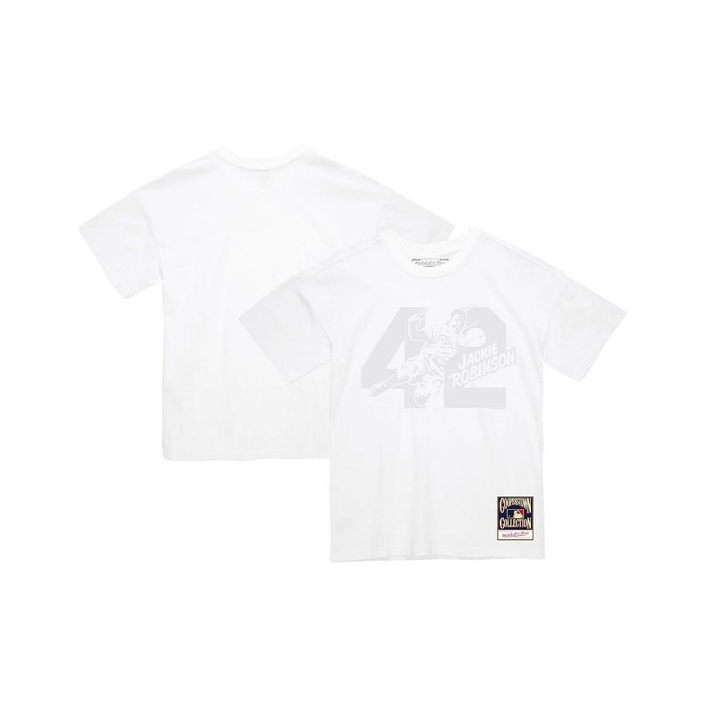 Mitchell & Ness Men's Jackie Robinson White Brooklyn Dodgers Cooperstown Collection Sliding 42 T-Shirt
