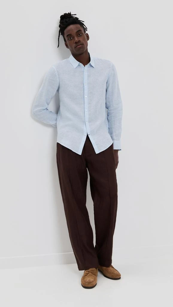 Club Monaco Italian Linen Striped Shirt 4