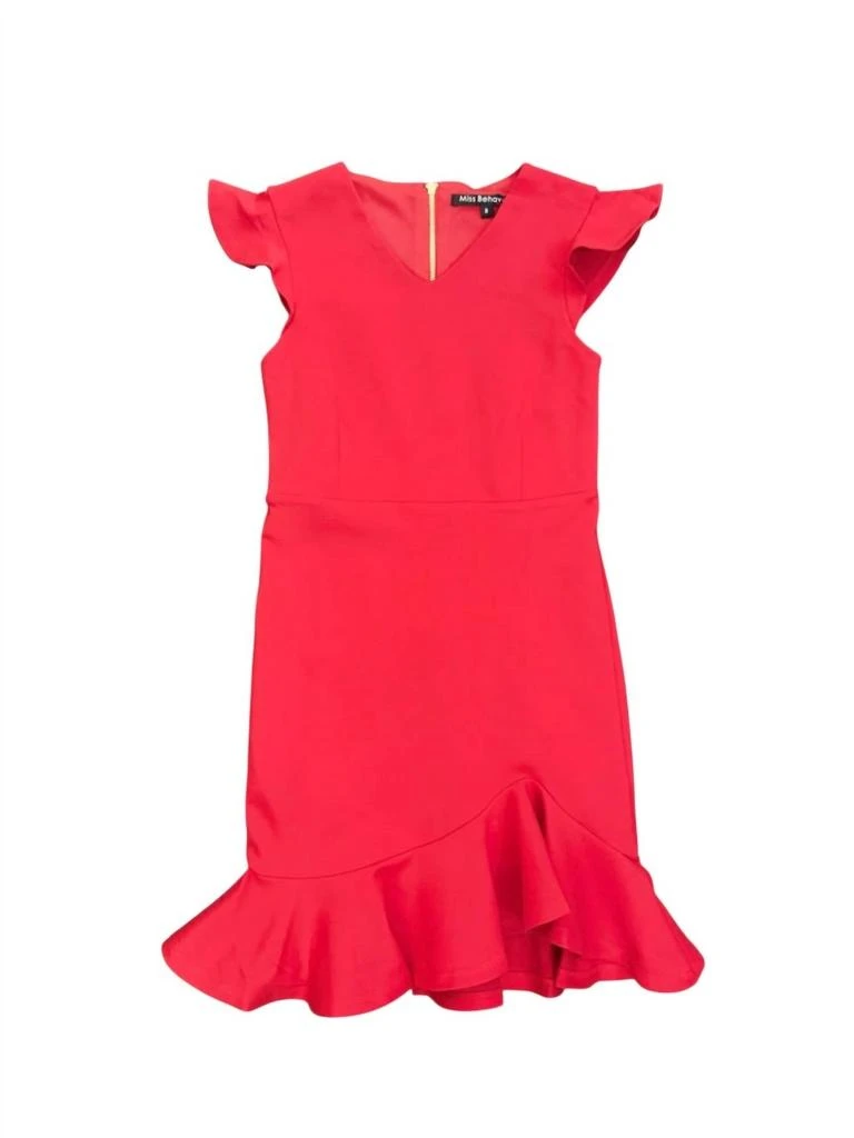 MISS BEHAVE GIRLS Miss Behave Girls - Fiona V Neck Ruffle Dress 4