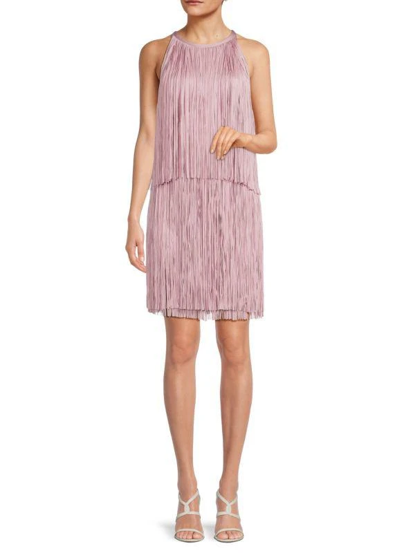 Herve Leger Tiered Fringe Mini Shift Dress 1