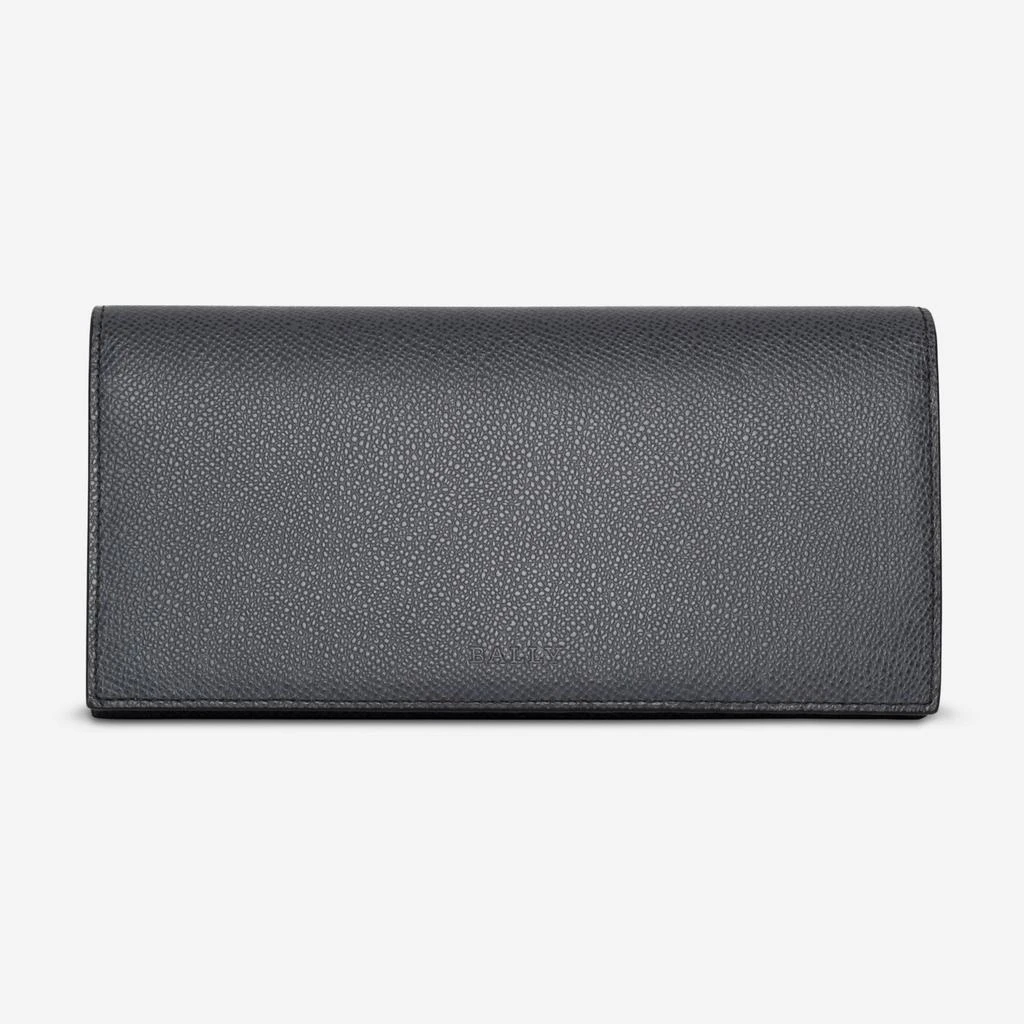 Bally Bally Mialiro Men's Dark Grey Leather Embossed Wallet 6216396 1