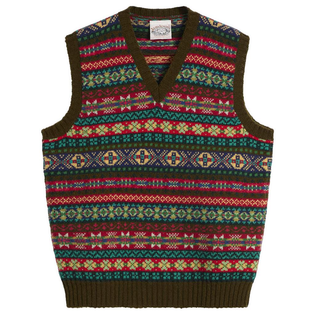 トップス JAMIESON'S FAIR ISLE SWEATER V-NECK VEST Jamiesons of Shetland Jamieson's of Shetland Fair Isle V-Neck Vest